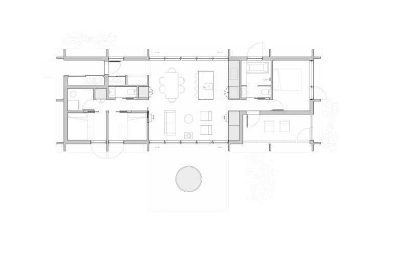 Appareil Architecture_Projet Petit Bois (Lac Creux)_Plan rez-de-chaussée
